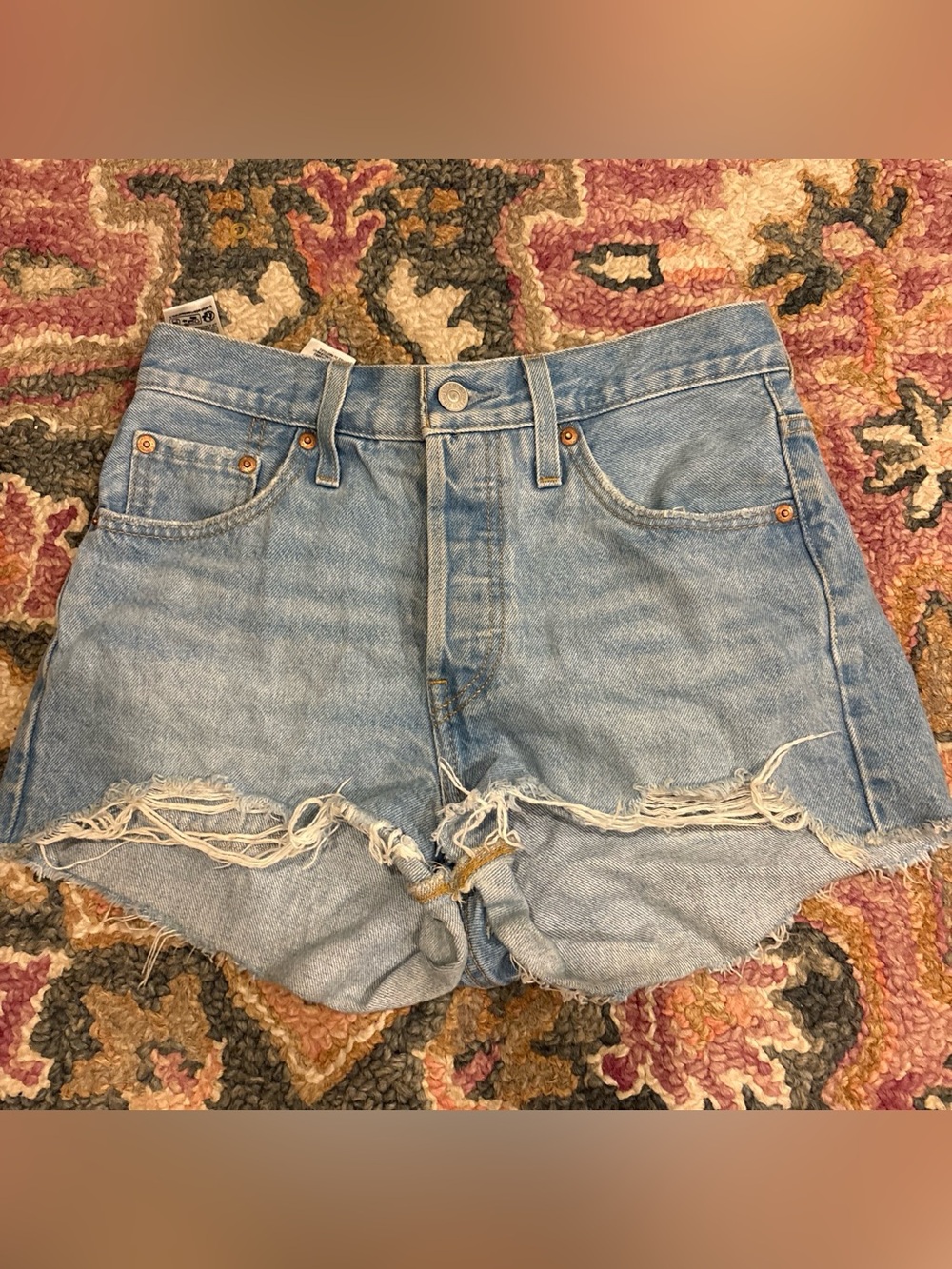 Light Blue Levis 501 Jean Shorts